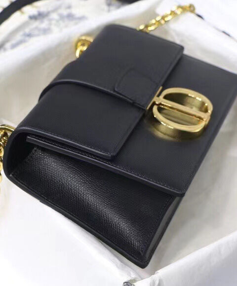 Christian Dior 30 Montaigne Chain Bag Leather Black